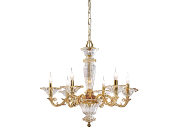 CHARLOTTE 4795/6 - French Gold chandelier with glass by Possoni Illuminazione - view 2